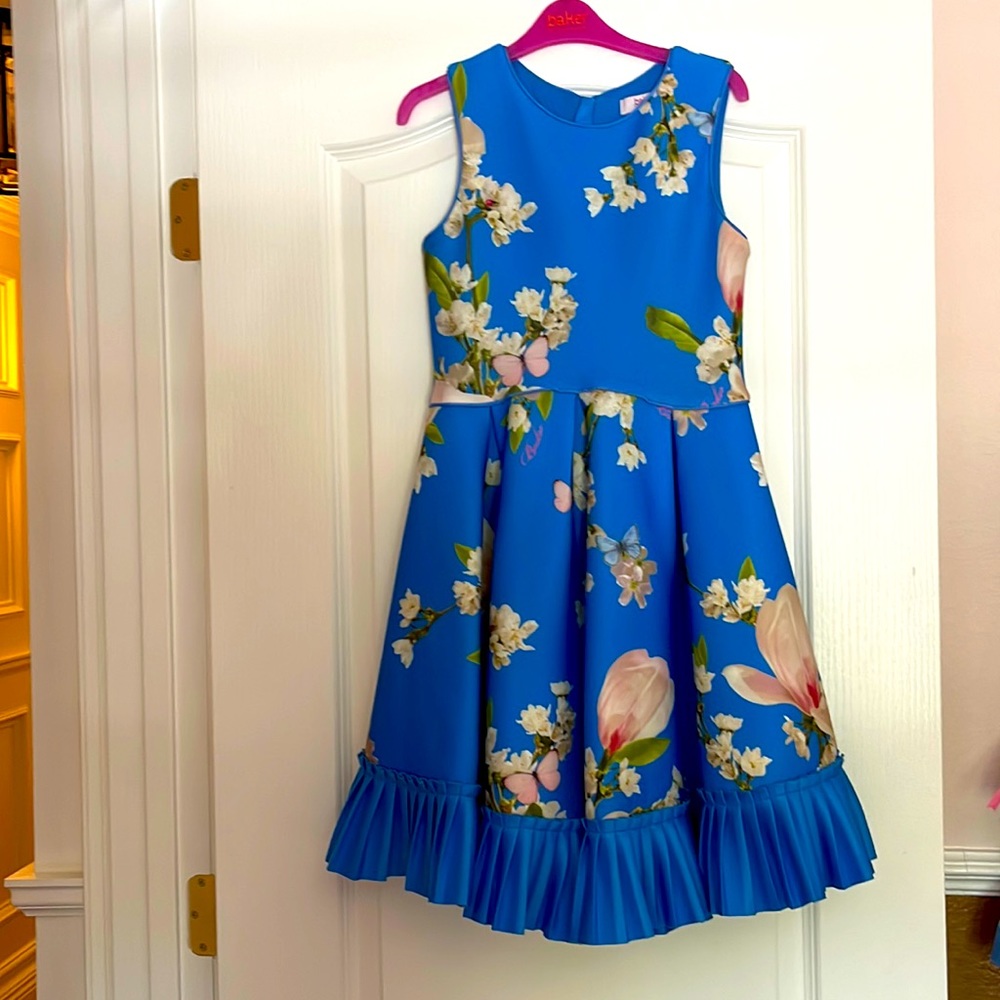 Royal blue ruffled dress